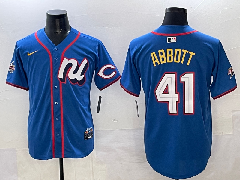 Men 2025 Cincinnati Reds #41 Abbott blue Nike MLB All Star jersey style 2->cincinnati reds->MLB Jersey